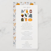 Warme gemütliche Herbst Essential Wedding Menu Car Dankeskarte (Vorne/Hinten)