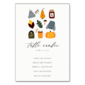 Warme, gemütliche Herbstübersicht, essenzielle Hoc Tischnummer (Vorderseite)