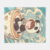 Warme & gemütliche Panda-Brau-Fleece-Decke Fleecedecke (Vorderseite (Horizontal))