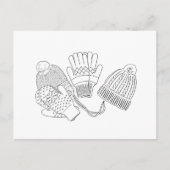 Warme, gemütliche Ski Winter Wedding Beanies und M Postkarte (Vorderseite)