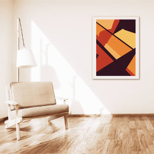 Warme geometrische abstrakte Wandkunst  Poster