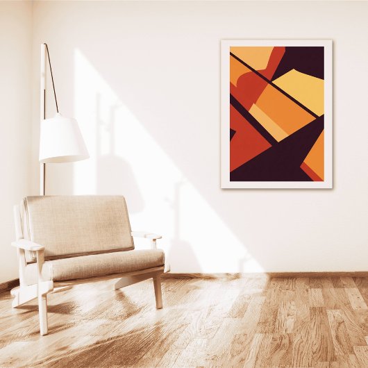 Warme geometrische abstrakte Wandkunst Poster