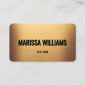 Warme Gold gebürstete Metallic Moderne Visitenkart Visitenkarte (Vorderseite)