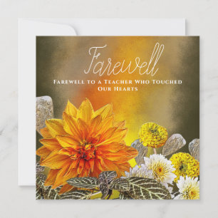 Warme goldene florale Lehrerverabschiedung Würdigu Dankeskarte