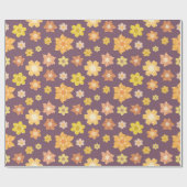 Warme goldene Herbstblüte Nahtlose Geburtstagsgesc Geschenkpapier (Flach)