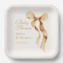 Warme Goldene Schleifenborte Neutrale Babyparty