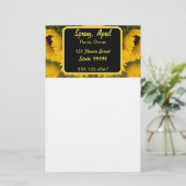 Warme goldene Sonnenblume Custom Briefpapier (Stehend Vorderseite)