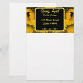 Warme goldene Sonnenblume Custom Briefpapier (Vorne/Hinten)