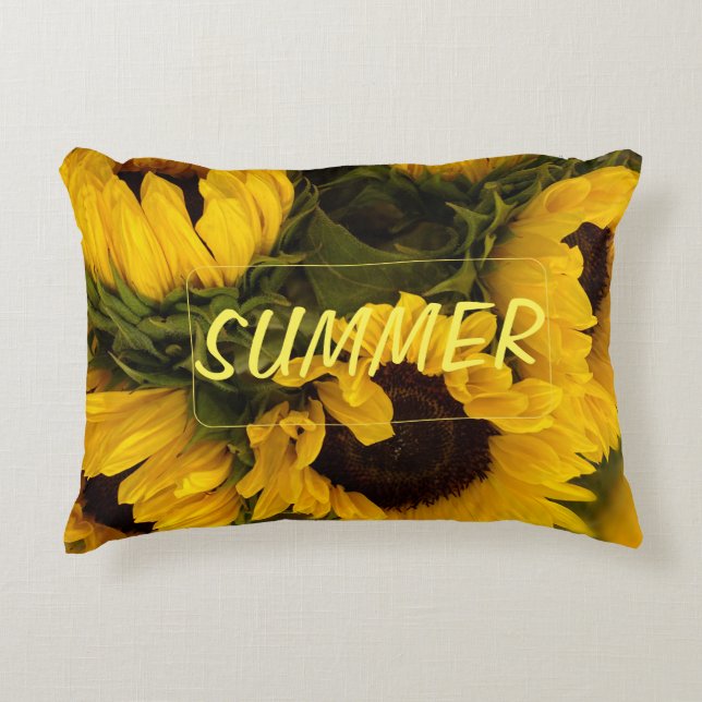 Warme goldene Sonnenblume Custom Dekokissen (Vorderseite)