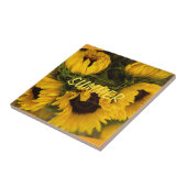 Warme goldene Sonnenblume Custom Fliese (Seite)