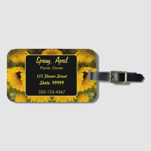 Warme goldene Sonnenblume Custom Gepäckanhänger