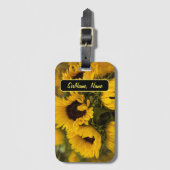 Warme goldene Sonnenblume Custom Gepäckanhänger (Vorderseite Vertikal)