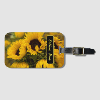 Warme goldene Sonnenblume Custom Gepäckanhänger