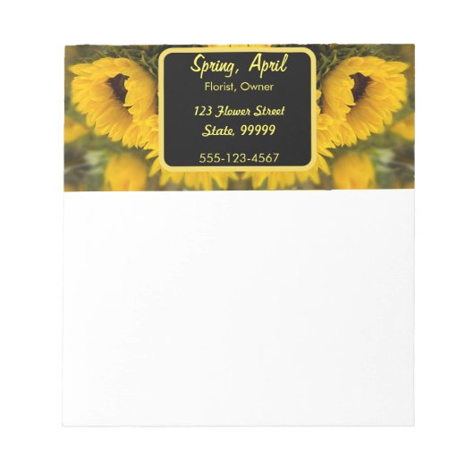 Warme goldene Sonnenblume Custom Notizblock (Vorderseite)