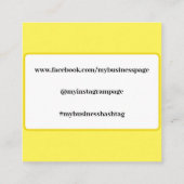 Warme goldene Sonnenblume Custom Telefonnummerkarte (Rückseite)