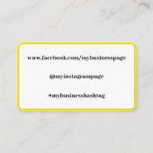 Warme goldene Sonnenblume Custom Visitenkarte (Rückseite)