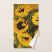 Warme goldene Sonnenblumen Badhandtuch Set (Handtuch)