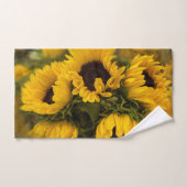 Warme goldene Sonnenblumen Badhandtuch Set (Handtuch)