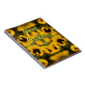 Warme goldene Sonnenblumen Eigener Text Notizblock (Rechte Seite)