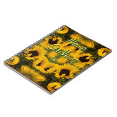 Warme goldene Sonnenblumen Eigener Text Notizblock (Linke Seite)