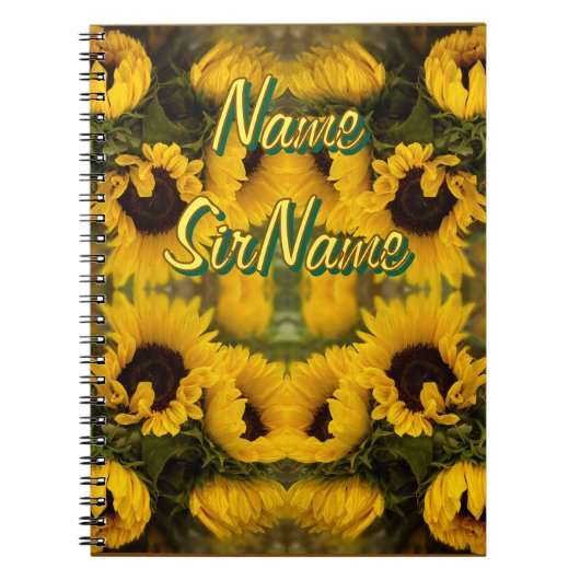 Warme goldene Sonnenblumen Eigener Text Notizblock (Vorderseite)