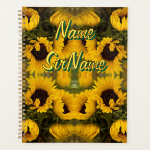 Warme goldene Sonnenblumen Eigener Text Planer