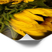 Warme goldene Sonnenblumen Eigener Text Poster (Ecke)