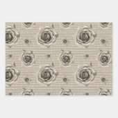 Warme graue Rose Linien und Punkte Multi Geschenkpapier Set (Vorderseite)