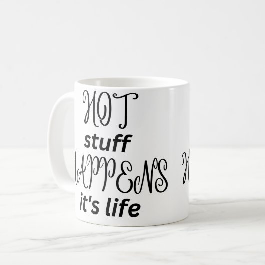 Warme Großbuchstaben Kaffeetasse (Vorderseite Links)