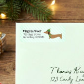 Warme Grüne Dackel Weihnachtskarten-Adressetikette