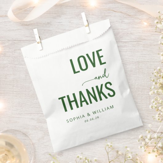 Warme Grüne Typografische Dankbarkeit Geschenktütchen (Ausgeschnitten)