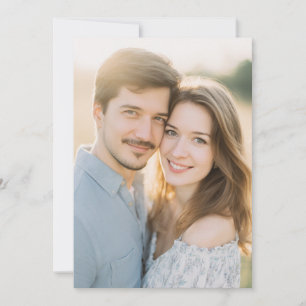 Warme Hellblaue Romantische Fotografie Einladung