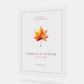 Warme Herbst-Aquarell-Blatt Acrylschild (Winkel)