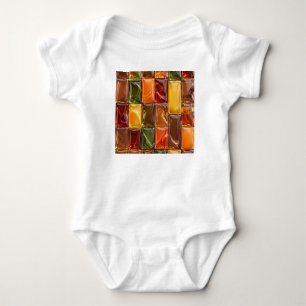 Warme Herbst-Glas-Mosaikfliesen - Glänzendes Berns Baby Strampler