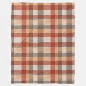 Warme Herbst-Karostoff-Textur in Rost und Beige Fleecedecke (Vorderseite)