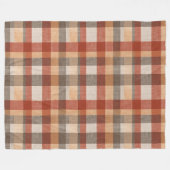 Warme Herbst-Karostoff-Textur in Rost und Beige Fleecedecke (Vorderseite (Horizontal))
