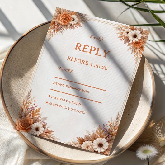 Warme Herbstalloristik RSVP Karte