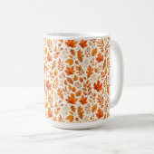 Warme Herbstblätter Nahtloses Muster Kaffeetasse (VorderseiteRechts)