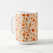 Warme Herbstblätter Nahtloses Muster Kaffeetasse (Vorderseite Links)