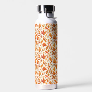 Warme Herbstblätter Nahtloses Muster Trinkflasche