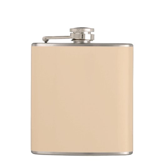 Warme Herbstblonde, solide Farbe, cremig beige Flachmann (Vorderseite)