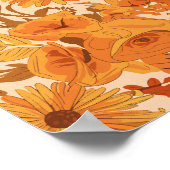Warme Herbstblüte mit gelben und orangefarbenen Bl Poster (Ecke)