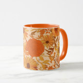 Warme Herbstblüte mit gelben und orangefarbenen Bl Tasse (VorderseiteRechts)