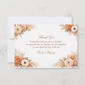 Warme Herbstdankesblumen Dankeskarte (Vorderseite)