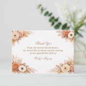 Warme Herbstdankesblumen Dankeskarte (Stehend Vorderseite)