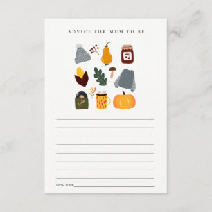 Warme Herbstempfehlung für Mama Baby Dusche Begleitkarte