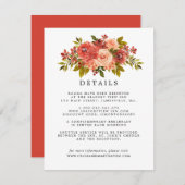 Warme Herbstfarben Blumengästen Details Begleitkarte (Vorne/Hinten)