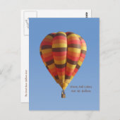 Warme Herbstfarben Heißluftballon Postkarte (Vorne/Hinten)
