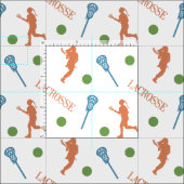 Warme Herbstfarben Lacrosse Player-Muster bei Frau Stoff (Kachel)