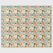 Warme Herbstfarben Wonky Squares & Rectangle Geschenkpapier (Flach)
